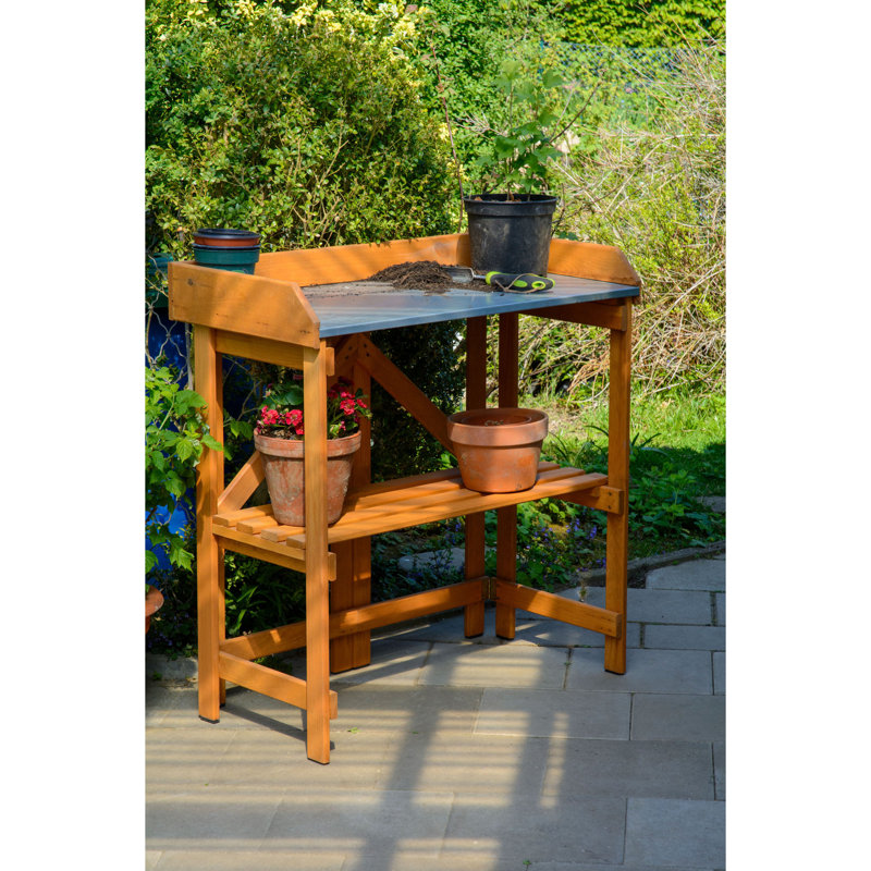 Tipton Pine Potting Bench, Brown