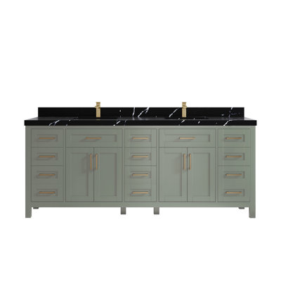 Cambridge 84'' Double Bathroom Vanity with Quartz Top