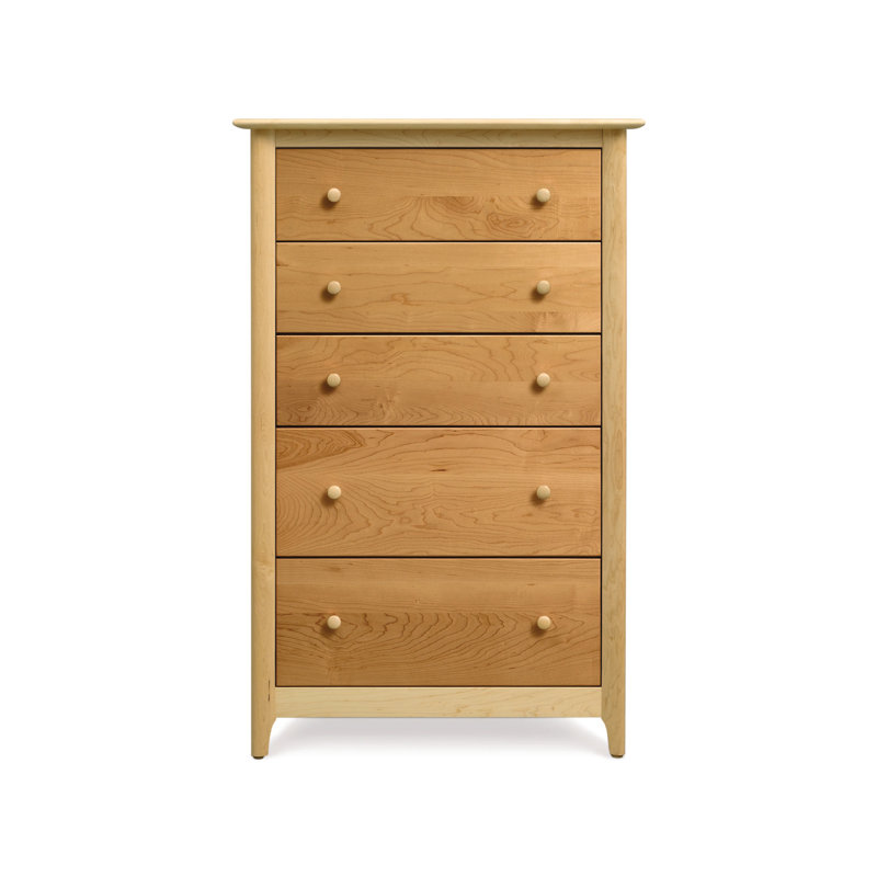 Sarah Solid Wood 33.75'' W 5 - Drawer Dresser, Maple and Cherry