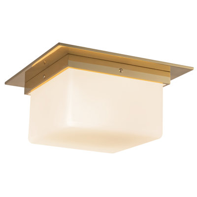 Mineral 11-in Brass Flush Mount with Opal Glass