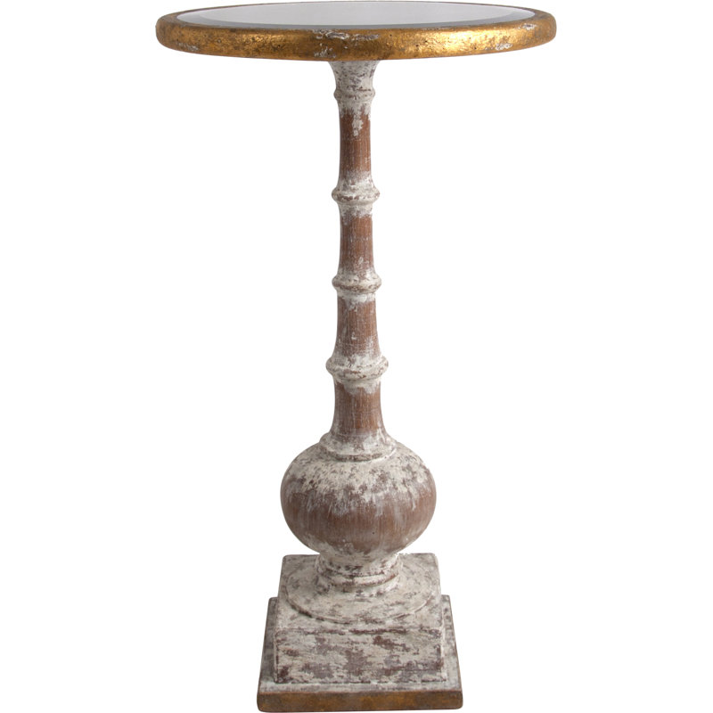 Battista Mirrored Glass Top End Table