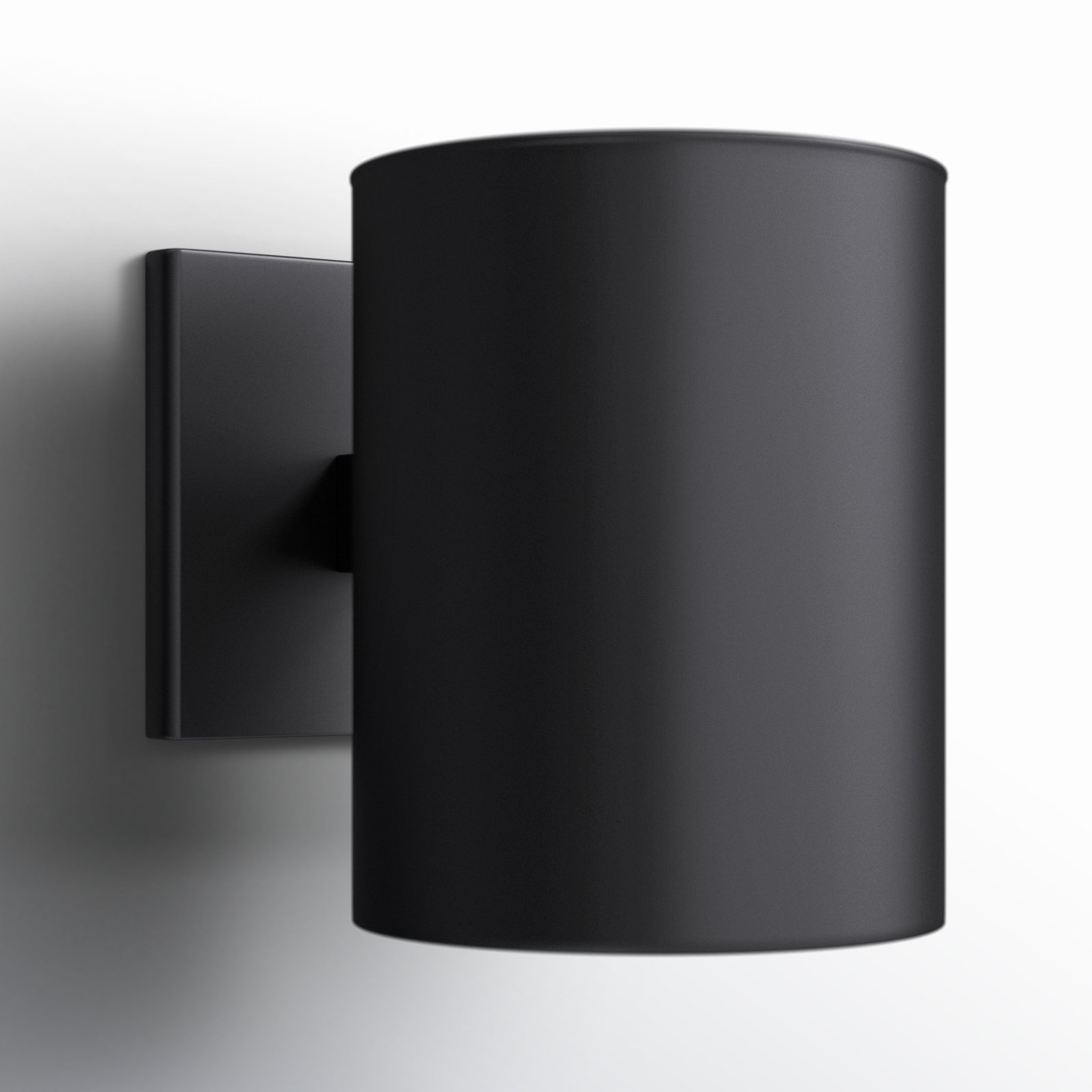 Covey Cylinder Outdoor LED Wall Light, Black, 7.25" H x 5" W x 6.25" D