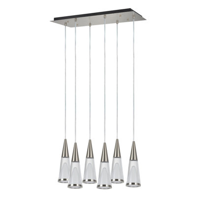 6 - Light Brushed Nickel Cluster Pendant