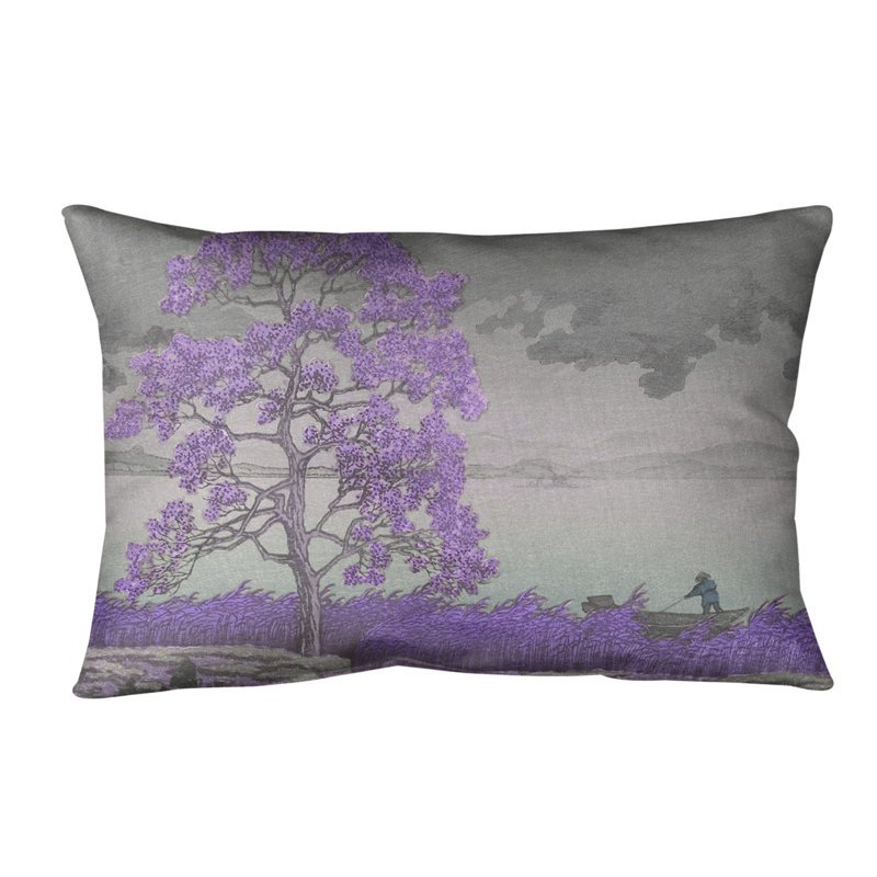 Coussin lombaire au-dessus de la pluie shore, 14 po x 10 po, Duvet synthétique, Mauve