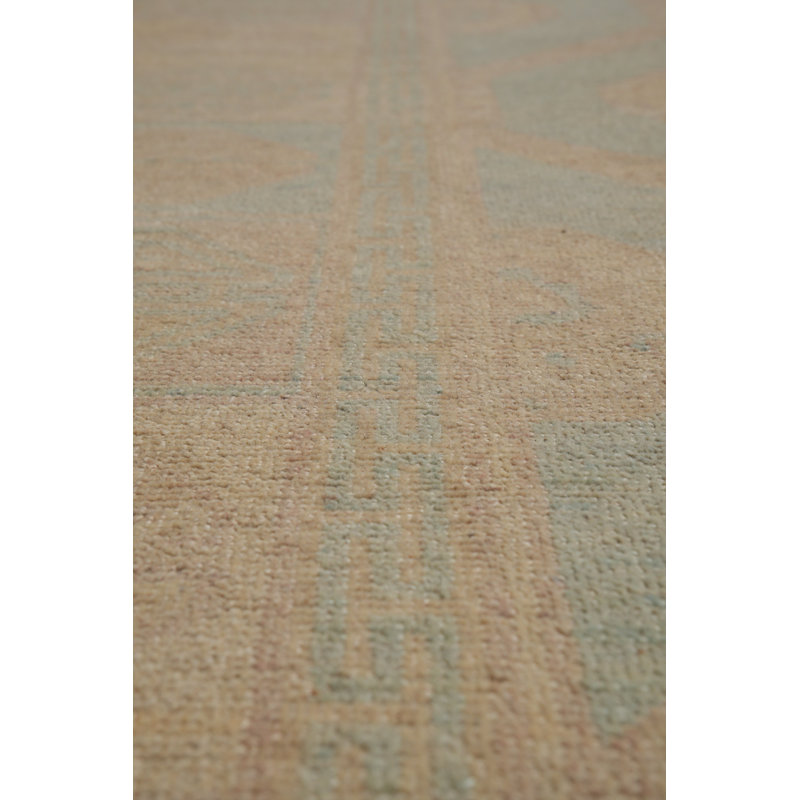 Tapis transitionnel fait à la main 8,5 x 9,9 couleurs délavées Chobi Peshawar vert clair # F-4531