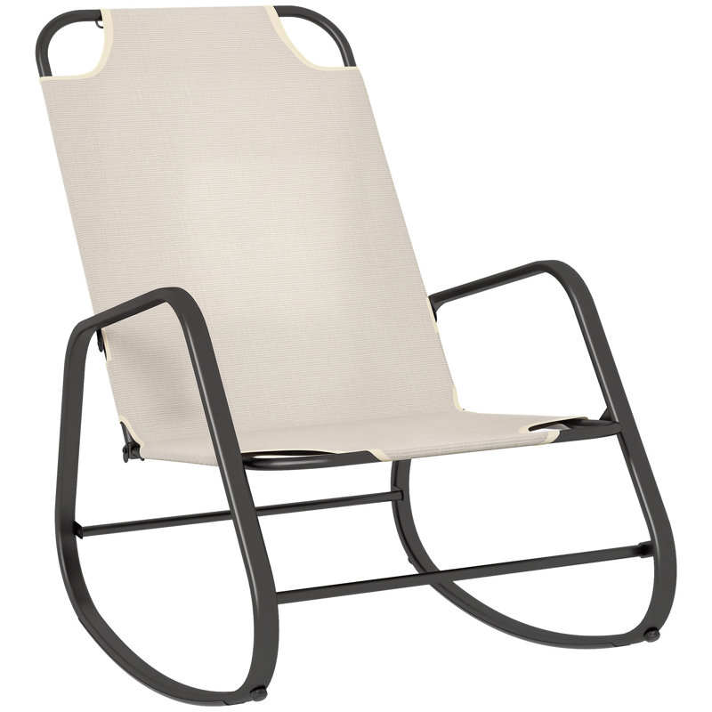 Mandy Steel Rocking Chair, Beige