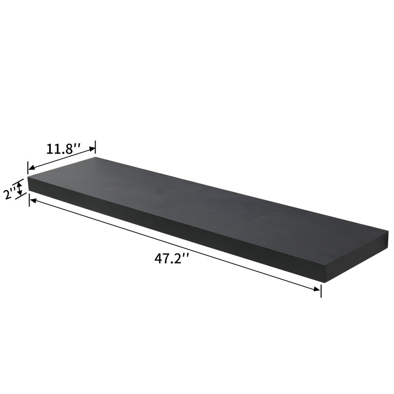 Critchfield Floating Shelf, 2" H x 47.2" W x 11.8" D