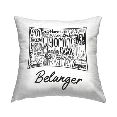Wyoming State Cities Personalized Outdoor Printed Pillow by The Saturday Evening Post