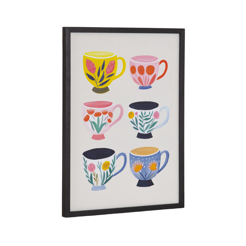 Drumheller Cute Coffee Mug Wall Art, Black Framed, 12.65" H x 16.65" W
