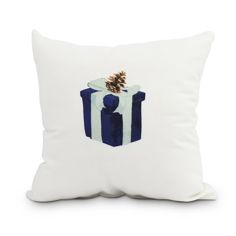 Housse de coussin carrée extérieure/insert Maselli, 18 po x 18 po, Bleu / blanc