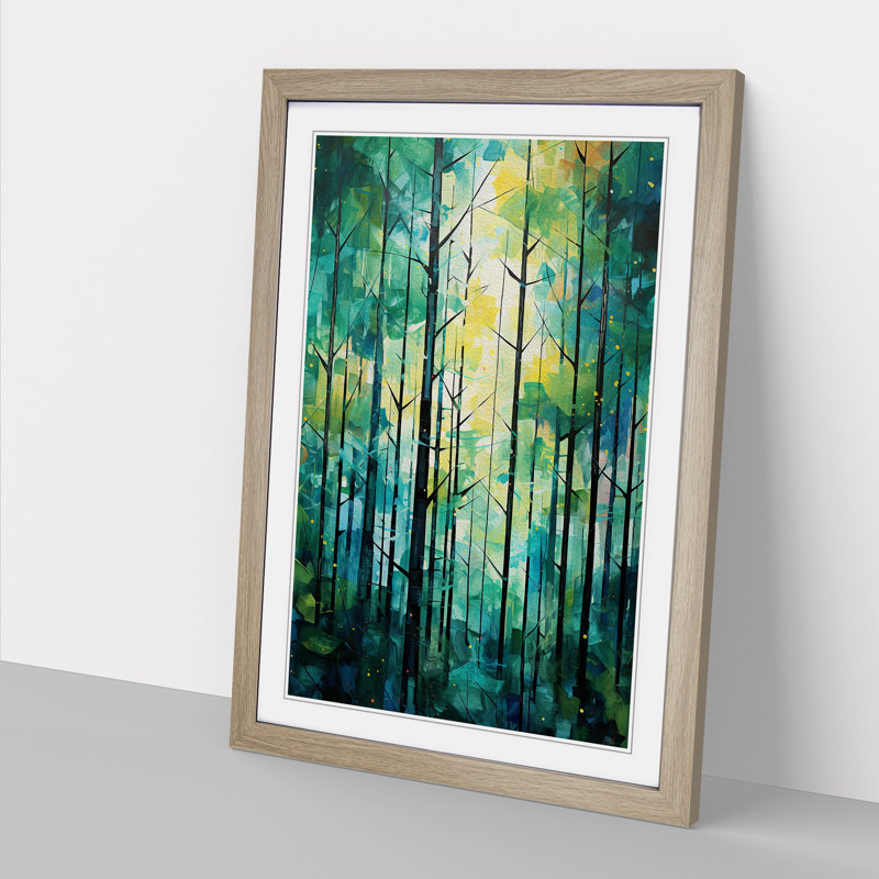 Forest Abstract No.4 Framed Print, 46cm H x 34cm W, Oak Framed