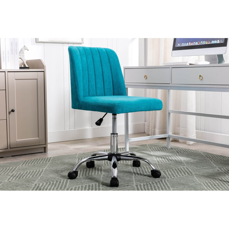 Nisa Fabric Office Chair with Chrome Base, Blue