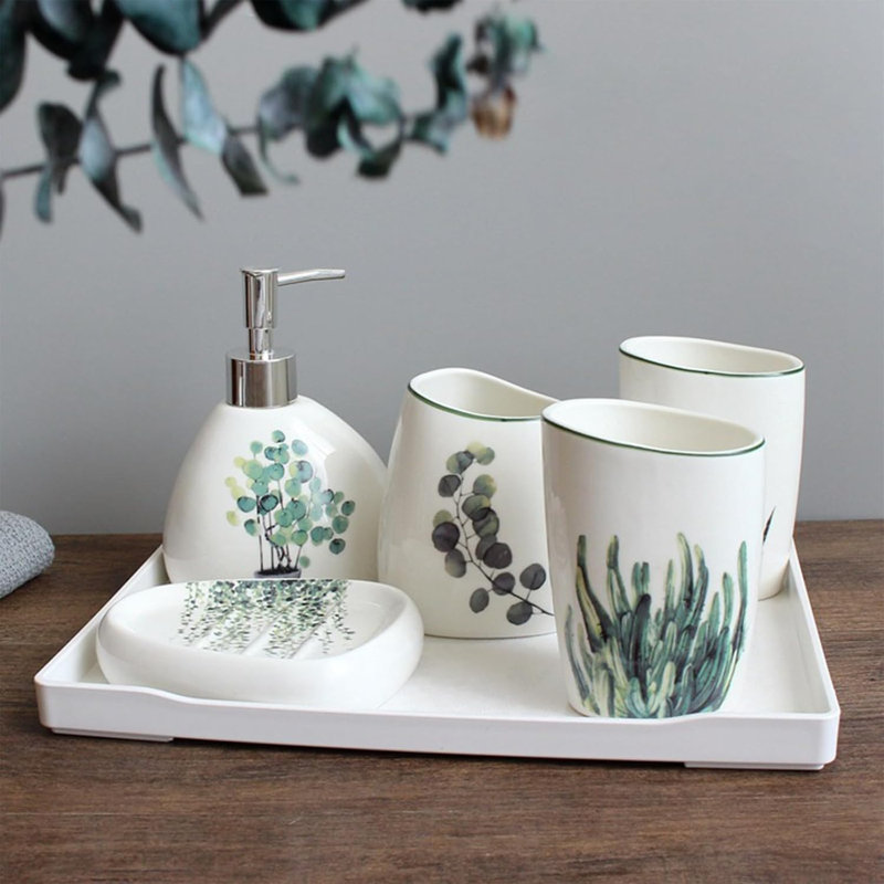 White Bathroom Accessories Set