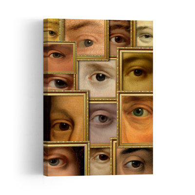 Framed Eyes Collection Abstract Contemporary Wall Art Print 1 Piece Wrapped Canvas Wall Art