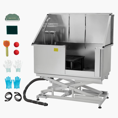 50 Inch Electric Dog Grooming Bath Tub Stainless Steel w Water Filter