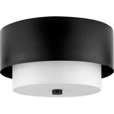 Glass and Linen Flush Mount