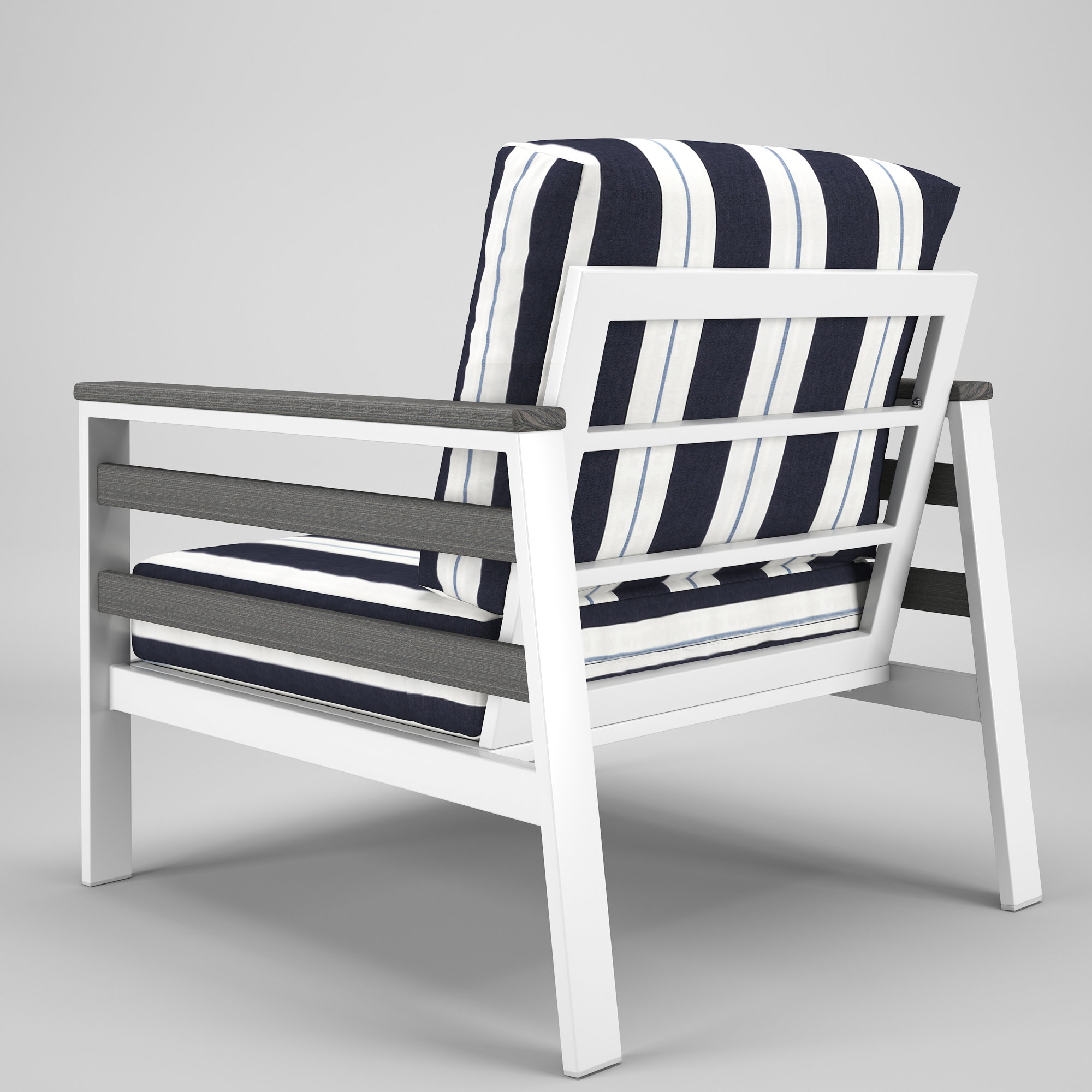 Townsend Metal Outdoor Lounge Club Chair With Sunbrella Cushion, Relate Harbor
