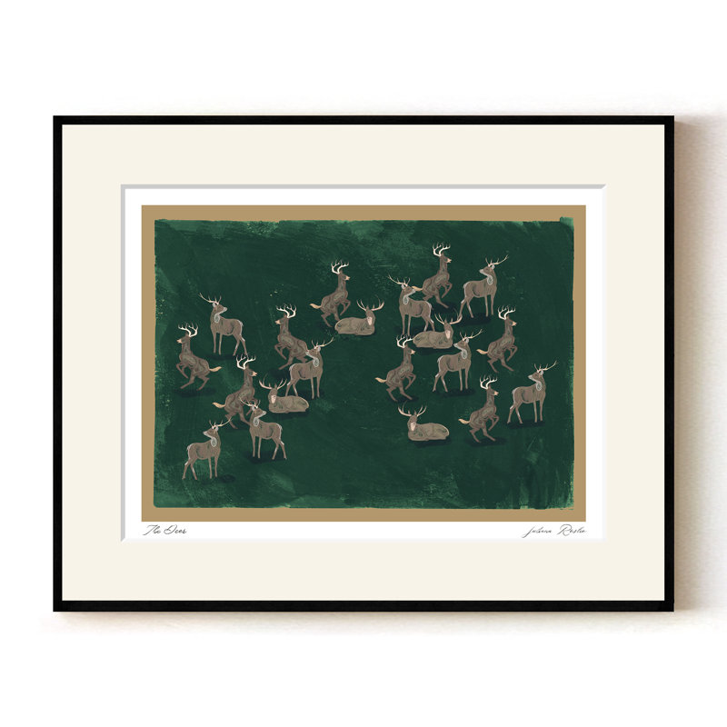 The Deer, 36" H x 48" W, Black