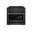 ZLINE Autograph 36" Paramount Dual Fuel Range w/ 6 Burners & Champagne Bronze Accents (SDRZ-36-CB)-1091892198-1091892206-1091892209