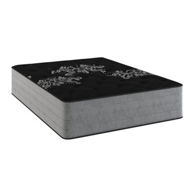 Matelas pour lit simple TG, 14 po, robuste, moyen, couverture de glace, contrôle de la température, graphite, circulation d'air, ressorts enroulés, housse de 14 po Silent Sleep pour créer une atmosphère de sommeil fraîche, 2