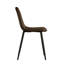 Chaises de salle à manger confortables en cuir selle pour les restaurants modernes avec une forme de cuillère et des pieds en métal noir