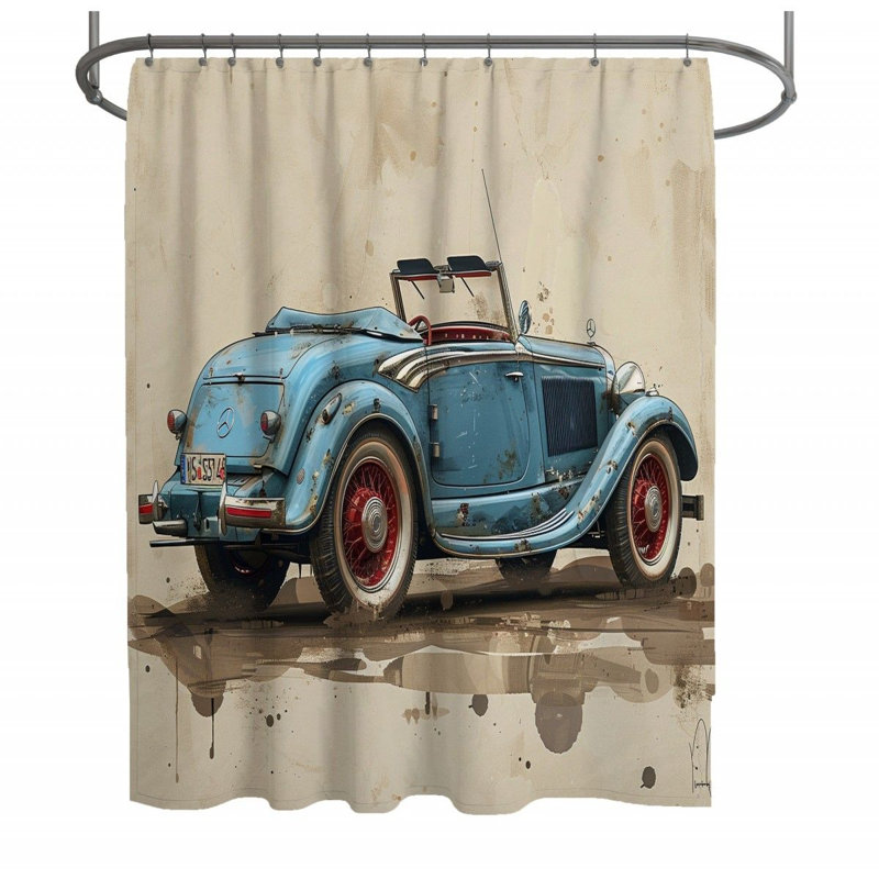 Checkered Pattern Art Shower Curtain, 83"H x 70"W