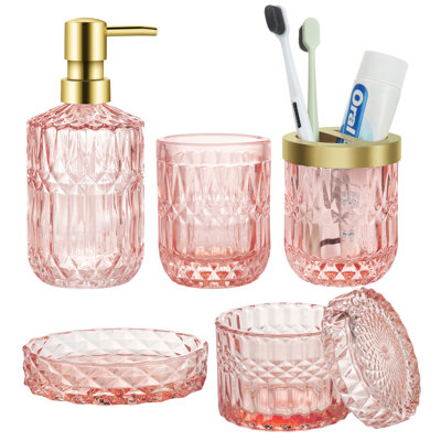 Glass Bathroom Accessory Set
