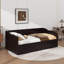 Lit de jour simple avec lit gigogne et tiroirs de rangement, lit de jour en bois avec tiroirs, lit de jour peu encombrant avec lit gigogne extensible-1457415122