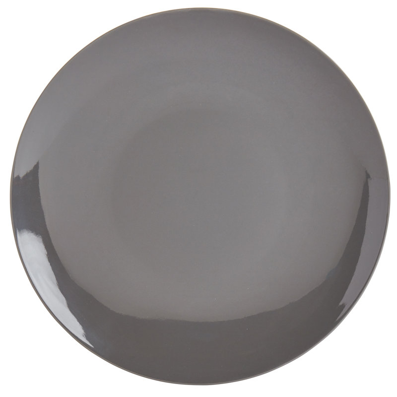 Gray and White Melamine 12-Piece Dinnerware Set, Service for 4