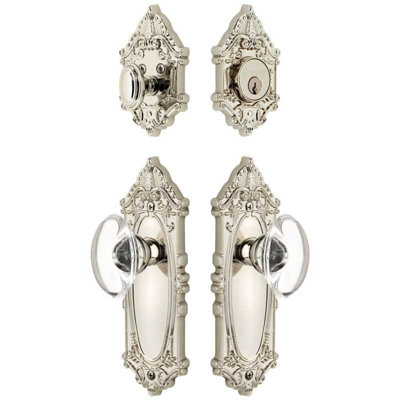 Ensemble de grande entrée victorienne Grandeur Grande avec bouton en cristal de Provence