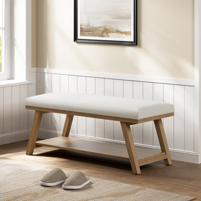 Hahnville 45.3" W Polyester Upholstered Storage Bench