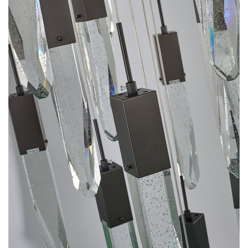 Lustre en cristal 41 lumières Modern, Noir mat