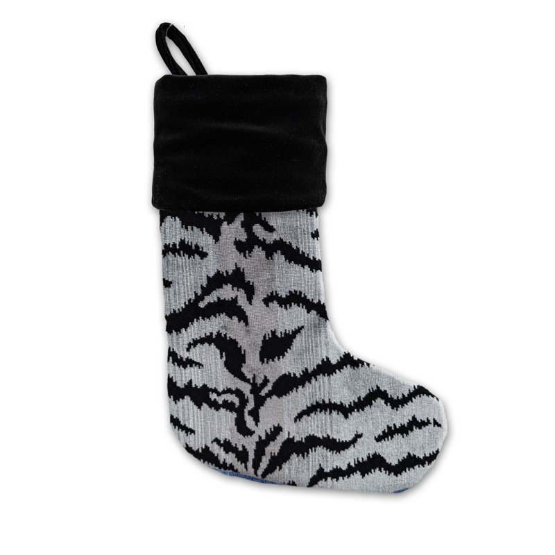 TIGRE DE STOCKAGE / VELOURS, Argenté / Noir