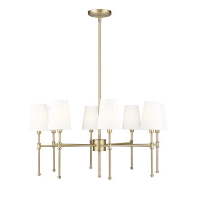 Lustre à 8 lumières de 30 po de largeur Adorra - nickel poli