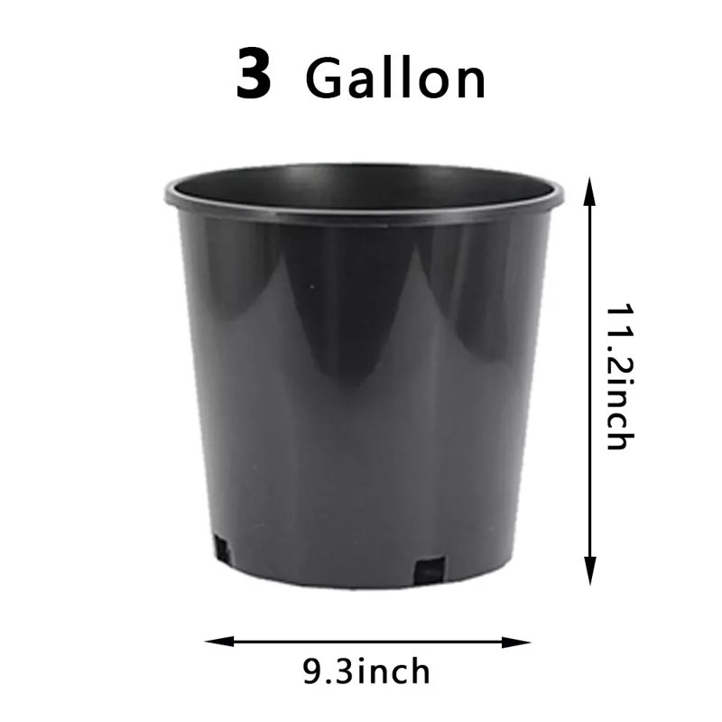 Pot de fleurs en plastique de 1 gallon, 10, H 11,2 po x l 9,3 po x P 9,3 po