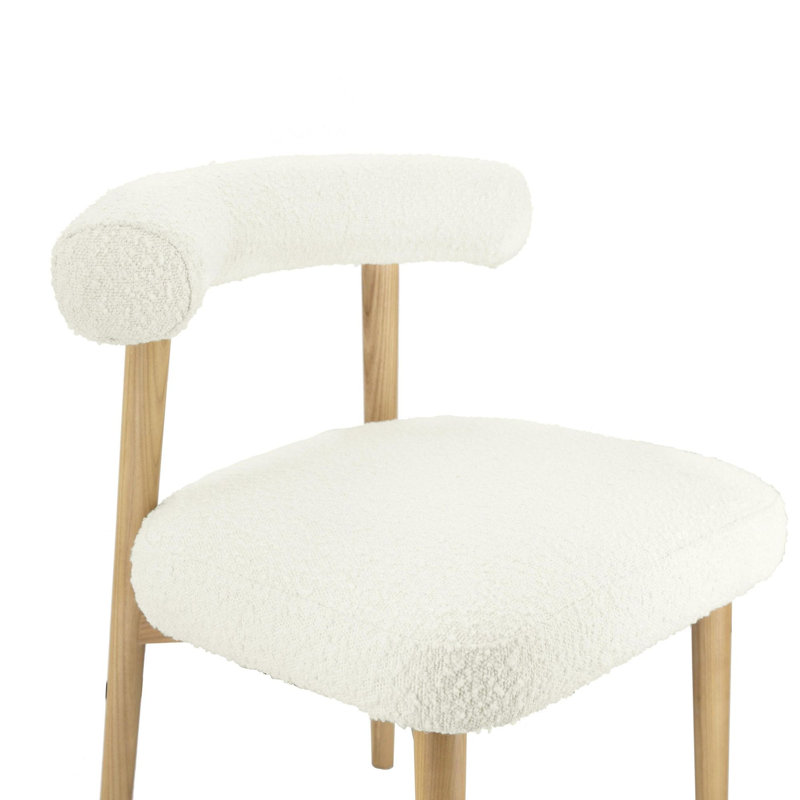 Chaise d'appoint Kason, Naturel, Blanc