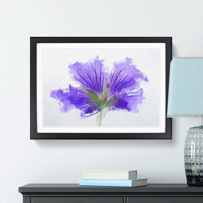 Purple Geranium Flower in Abstract - Picture Frame Graphic Art Print
