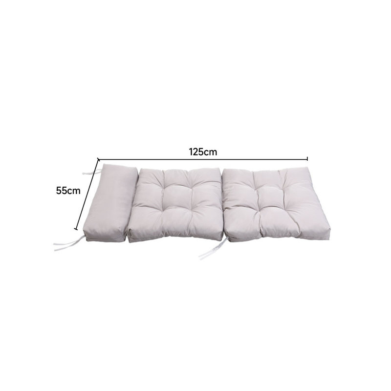 Waterproof Sun Protection Garden Chair Cushion, Light Grey