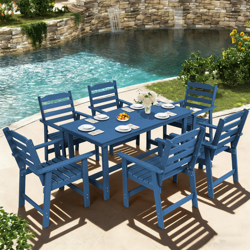 Ensemble repas d'extérieur 7 pièces 7 pièces, Marine, 6
