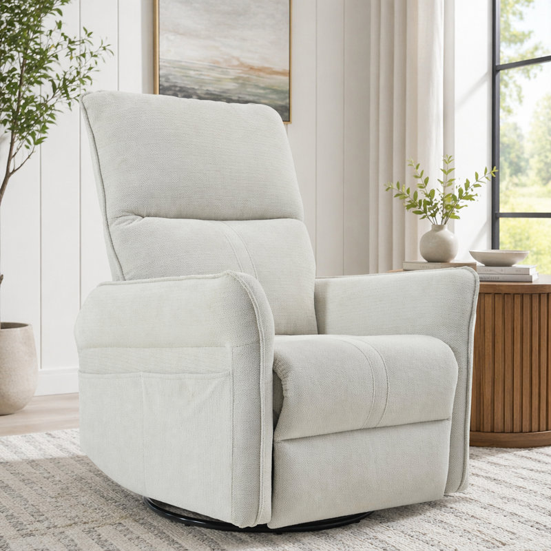 Fauteuil inclinable électrique à bascule, Tissu, Gray, 360°