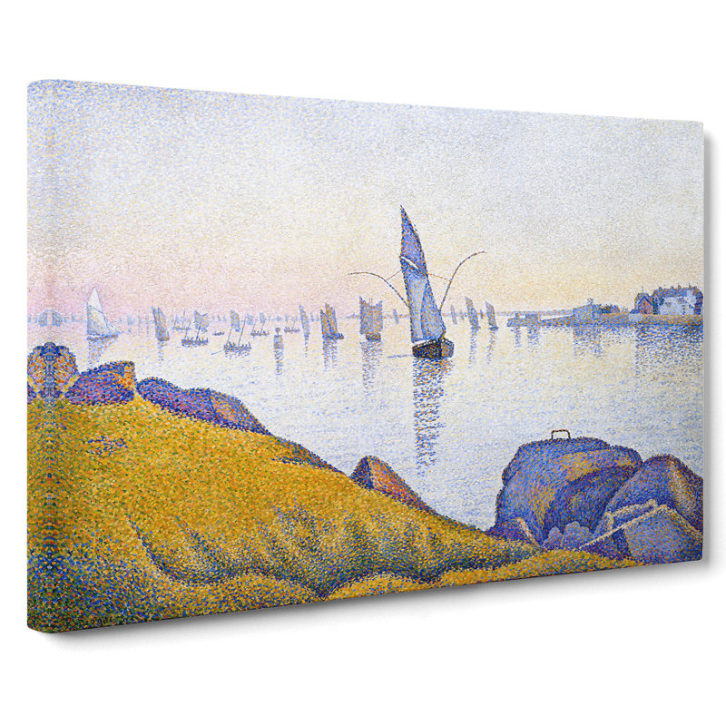 Evening Calm by Paul Signac - Wrapped Canvas Painting, 50cm H x 76cm W x 3cm D