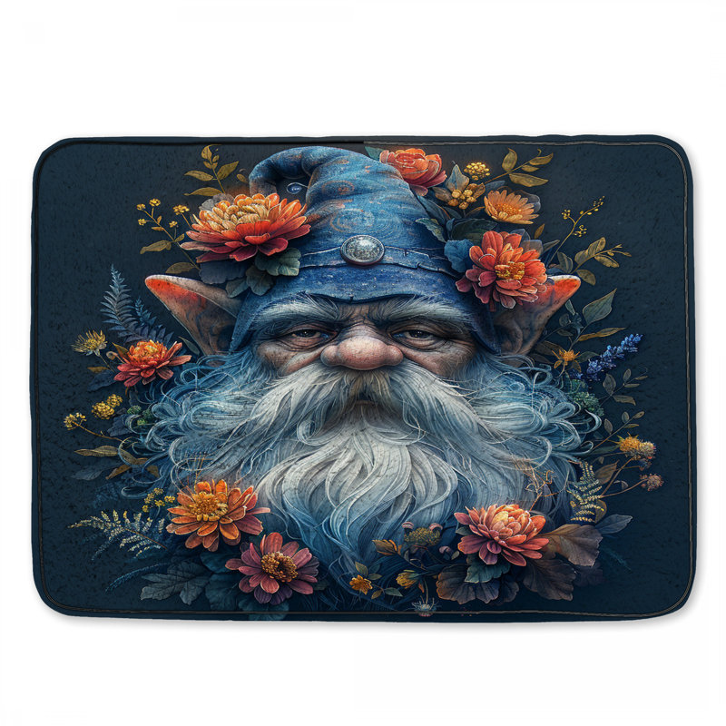Tapis de bain gnome fantaisie, décor de salle de bain bohémien, L 34 po x L 21 po