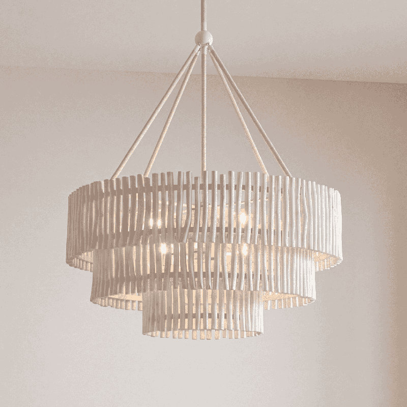 9-Light Chandelier in Blanco