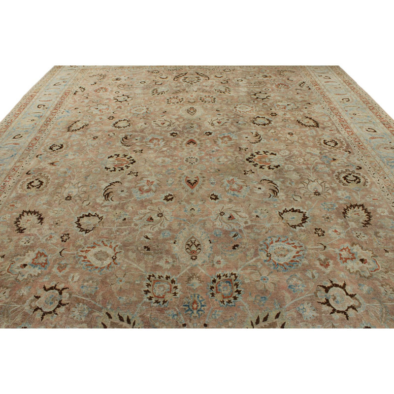 11x16 Rust and Blue Turkish Oushak Rug
