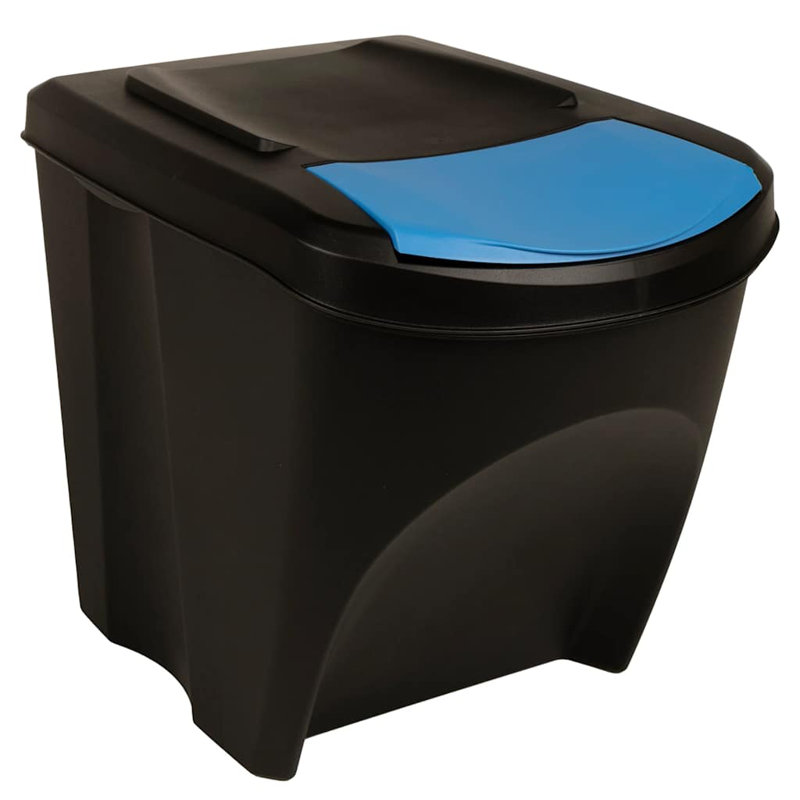 vidaXL Stackable Garbage Bin Boxes Anthracite 19.8 gal Polypropylene