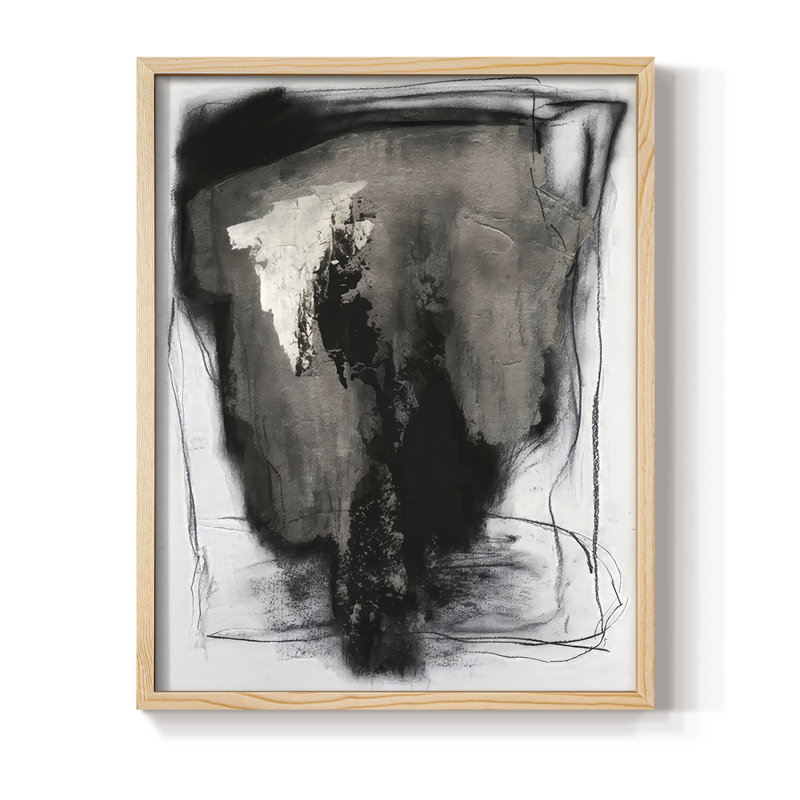 Shadow Resistance III Framed Print - Solid Wood, Natural, 11" H x 9" W