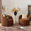 Cleaven 34" Wide Boucle Upholstered Swivel Barrel Chair (Set of 2)-88624916