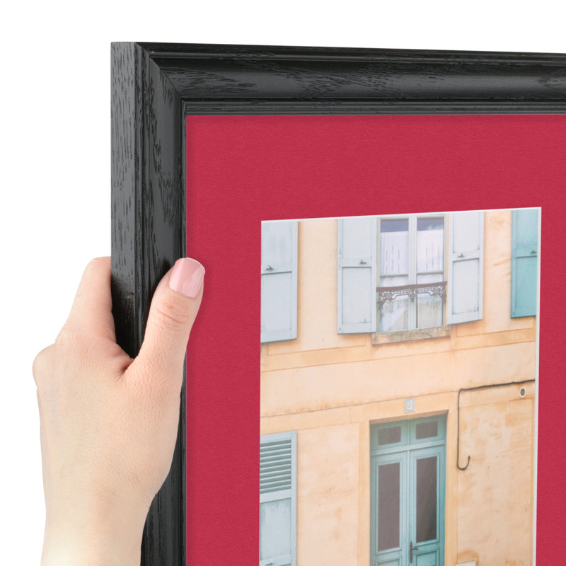 Cadre 12 po x 24 po simple noir mat, Rouge