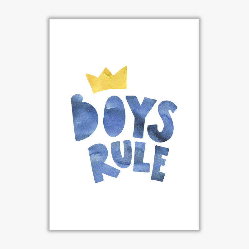 Boys Rule - Painting, No Frame, 42 cm H x 30 cm W x 1 cm D