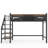 Full Size Metal Loft Bed with Storage Stairs, Built-in Shelves & Bookshelf, Platform Loft Bed for Bedroom, Dorms & Guests, Black-1085649438